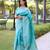 Sky blue art silk woven saree with zari work