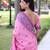 Pink art silk woven saree with zari work