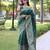 Green art silk woven saree with zari work
