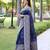 Teal art silk woven saree with zari work