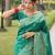 Sea green art silk woven saree with zari work