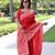 Red art silk woven  with zari work
