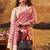 red art silk printed saree with floral print