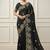 Black silk blend embroidered saree with sequins work