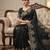 Black silk blend embroidered saree with sequins work