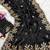 Black silk blend embroidered saree with sequins work