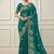 Sea green silk blend embroidered saree with sequins work
