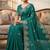 Sea green silk blend embroidered saree with sequins work