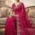 Rani pink silk blend embroidered saree with sequins work