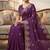Wine silk blend embroidered saree with sequins work
