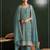 Aqua blue vichitra silk blend salwar suit set with dupatta