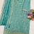 Aqua blue vichitra silk blend salwar suit set with dupatta