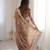 Mauve silk blend embroidered saree with thread work