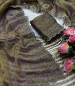 Mehendi satin woven saree with zari work