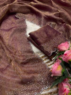 Mauve satin woven saree with zari work 1