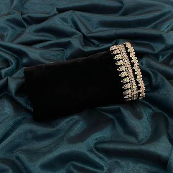 Teal net embroidered saree with sequins work 3