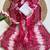 Magenta silk blend printed saree with tie dye