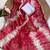 Pink silk blend printed saree with tie dye
