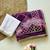 Purple silk blend printed saree with tie dye