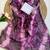 Purple silk blend printed saree with tie dye