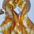 Yellow silk blend printed saree with tie dye