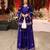 purple color sequin and zari embroidery work crepe kurti palazzo set