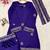 purple color sequin and zari embroidery work crepe kurti palazzo set