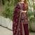 Maroon Color  Embroidery Sequence Work Faux Georgette Salwar Suit