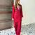 red color beaded and 5mm sequin embroidery work crepe kurti set