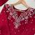 red color beaded and 5mm sequin embroidery work crepe kurti set