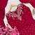 red color beaded and 5mm sequin embroidery work crepe kurti set