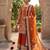 Orange Color  Embroidery Sequence Work Faux Georgette Salwar Suit