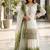 White And Olive Color Embroidery Sequence Work Georgette Salwar Suit