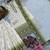 White And Olive Color Embroidery Sequence Work Georgette Salwar Suit