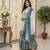 White And teal Color Embroidery Sequence Work Georgette Salwar Suit