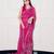 Rani pink georgette sequins thread & dori work saree with unstitched japan satin blouse