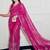Rani pink georgette sequins thread & dori work saree with unstitched japan satin blouse