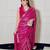 Rani pink georgette sequins thread & dori work saree with unstitched japan satin blouse