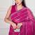 Rani pink georgette sequins thread & dori work saree with unstitched japan satin blouse