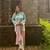 sky blue color digital print cotton kurti palazzo set