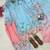 sky blue color digital print cotton kurti palazzo set
