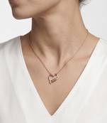 925 Sterling Silver Rose Gold CZ Heart Love Pendant Necklace Set  for Women
