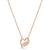 925 Sterling Silver Rose Gold CZ Heart Love Pendant Necklace Set  for Women