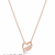 925 Sterling Silver Rose Gold CZ Heart Love Pendant Necklace Set  for Women