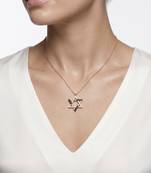 925 Sterling Silver Rose Gold Black & White CZ Hexagram Star of David Pendant Necklace Set for Women