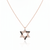 925 Sterling Silver Rose Gold Black & White CZ Hexagram Star of David Pendant Necklace Set for Women