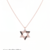 925 Sterling Silver Rose Gold Black & White CZ Hexagram Star of David Pendant Necklace Set for Women