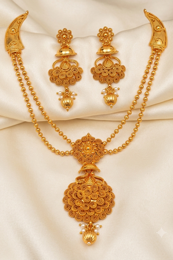 Designer gold plated necklace set