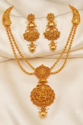 Designer gold plated necklace set