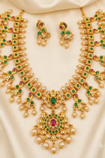Multicolor guttapoosalu necklace set